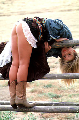 Kymberly Paige Goes Topless On A Wooden Ranch Fence For Miss May 1988 - 02
