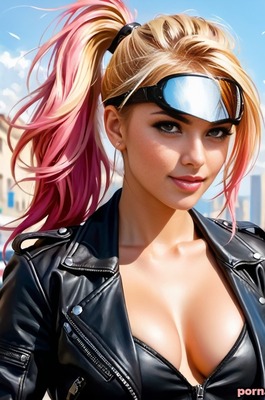 Stuntwoman Daredevil - AI Babe In Leather Jacket - 11