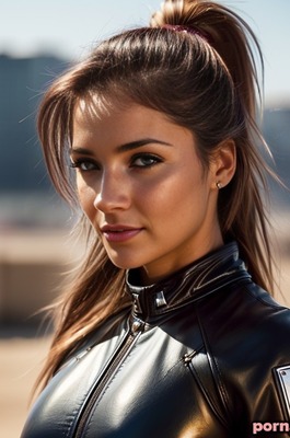 Stuntwoman Daredevil - AI Babe In Leather Jacket - 16