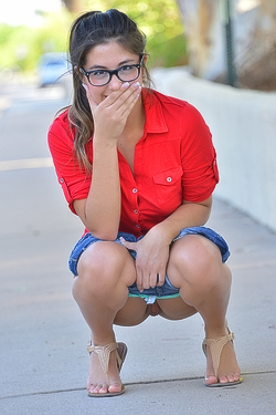 Natalie Flashing Her Full Tits At Several Department Stores